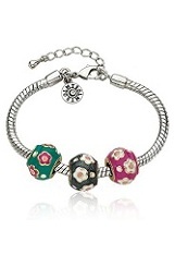 superb small multi-color flowers baby charm bracelet